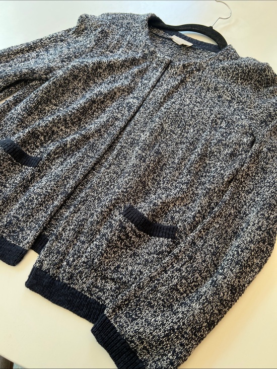 LOFT Sweaters - LOFT Navy & White Knit Cardigan